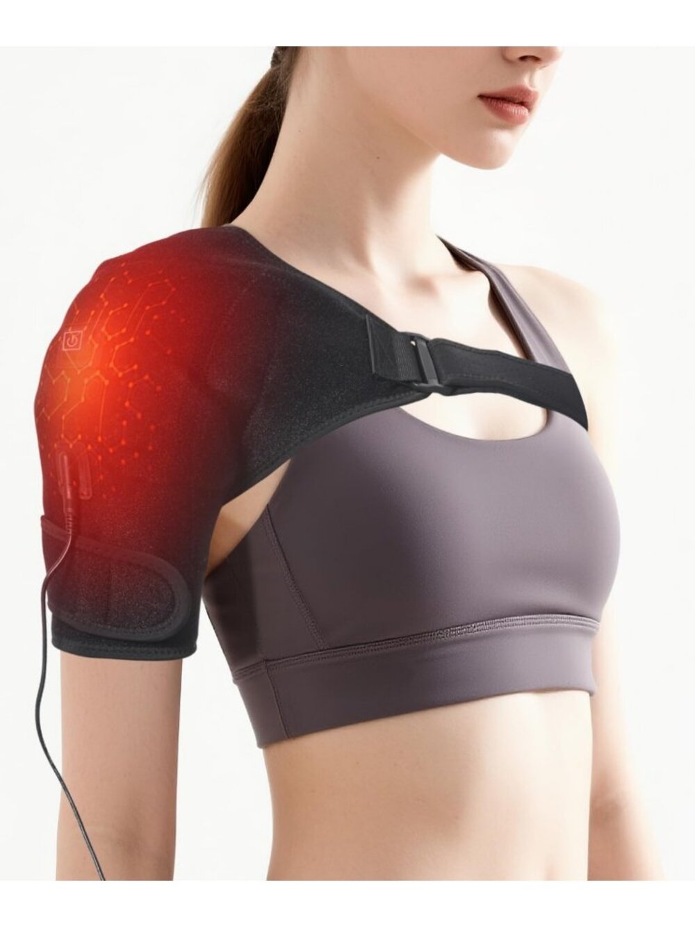Adjustable Heated Shoulder Wrap for Rotator Cuff Pain Relief, 3 Heat Settings